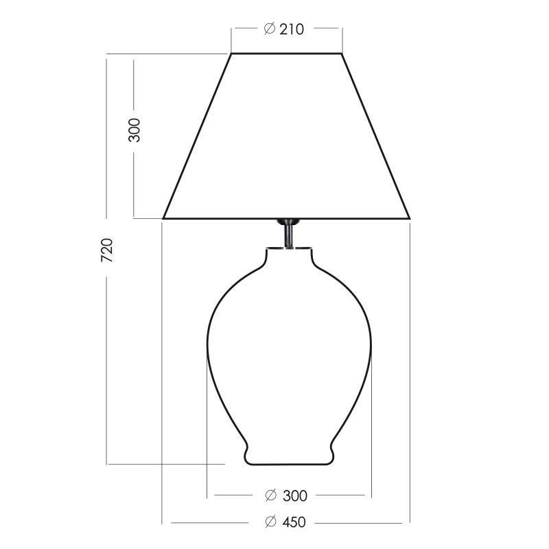 LAMPA STOŁOWA 4concepts Capri 40/20x22 cm wymiary