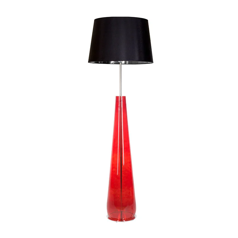 LAMPA PODŁOGOWA 4concepts Berlin Czerwona 50 40×35 cm Piekna Czarny Abażur
