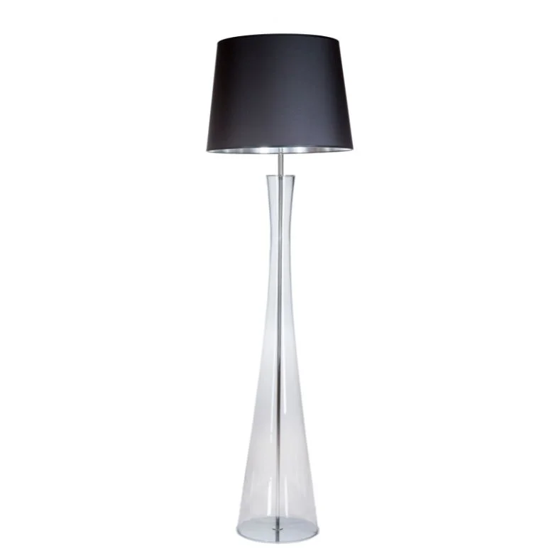 LAMPA PODŁOGOWA 4concepts Siena Transparentna 50 40×35 cm Czarno Srebrny Abażur Glamour