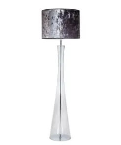 LAMPA PODŁOGOWA 4concepts Siena Transparentna 50×30 cm Lawendowy Abażur, Glamour