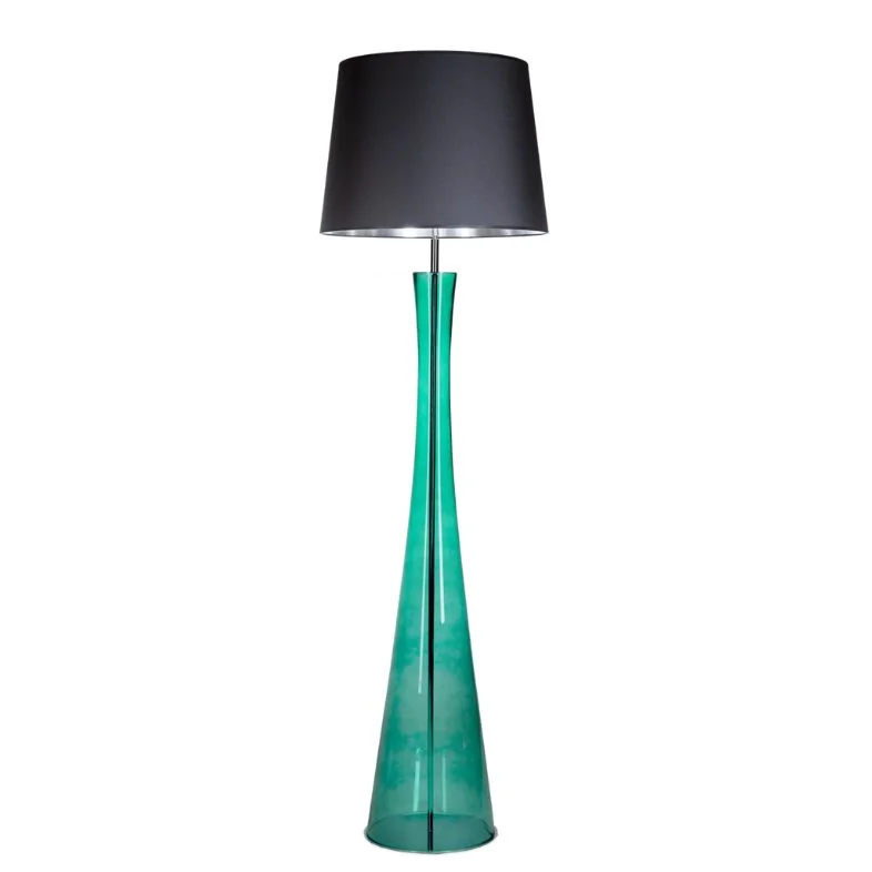 LAMPA PODŁOGOWA 4concepts Siena Transparentna Zieleń 50 40×35 cm Czarno Srebrny Abażur Piękna