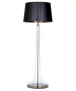 LAMPA PODŁOGOWA 4concepts Zurich Transparentna Czarny Abażur Glamour