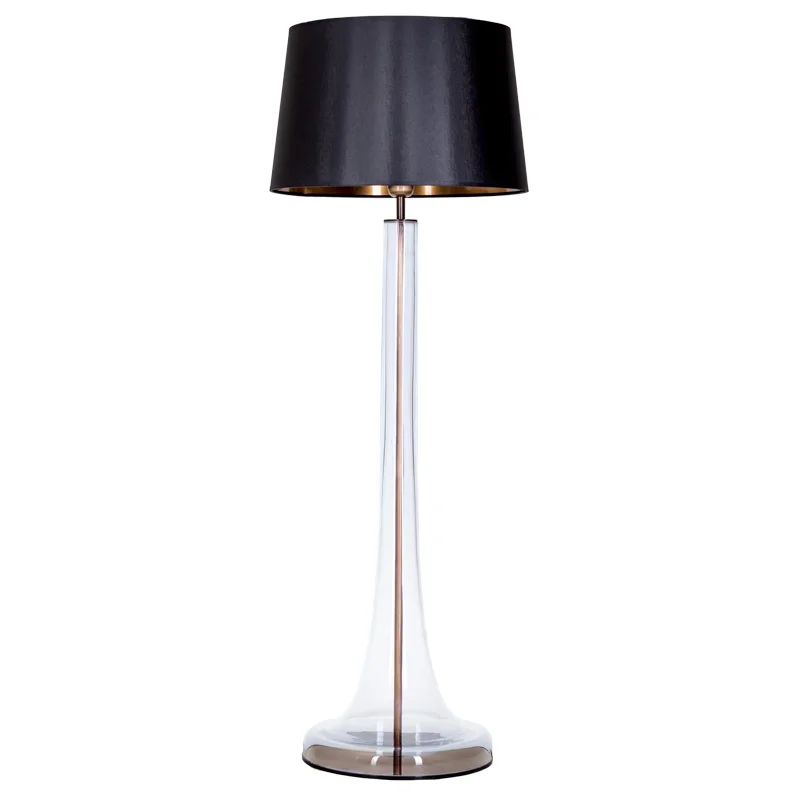 LAMPA PODŁOGOWA 4concepts Zurich Transparentna Czarny Abażur LAMPA PODŁOGOWA 4concepts Zurich Transparentna Czarny Abażur Glamour