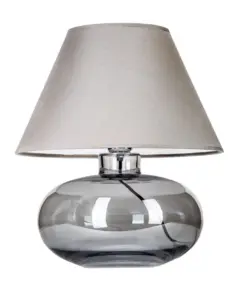 LAMPA STOŁOWA 4concepts Bergen Czarny transparentny Dekoracyjna Szary Abażur