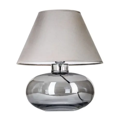 LAMPA STOŁOWA 4concepts Bergen Czarny transparentny Dekoracyjna Szary Abażur