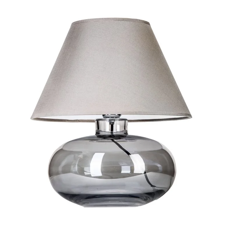 LAMPA STOŁOWA 4concepts Bergen Czarny transparentny Dekoracyjna Szary Abażur