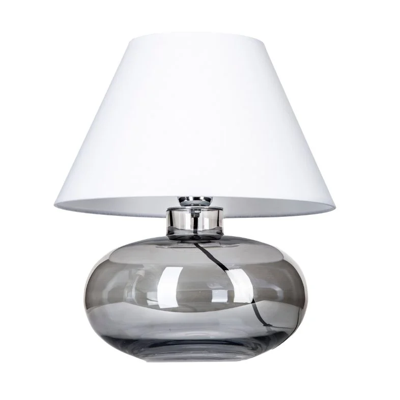 LAMPA STOŁOWA 4concepts Bergen Czarny transparentny Piękna Biały Abażur