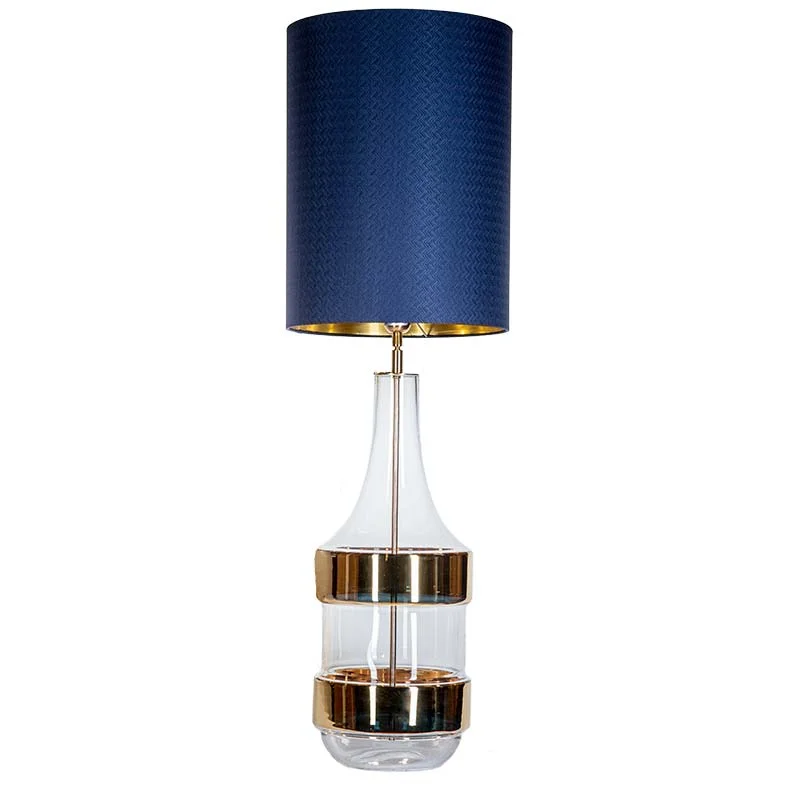 LAMPA STOŁOWA 4concepts Biaritz Złota Dekoracyjna Granatowy Abażur LAMPA STOŁOWA 4concepts Biaritz Złota Dekoracyjna Granatowy Abażur