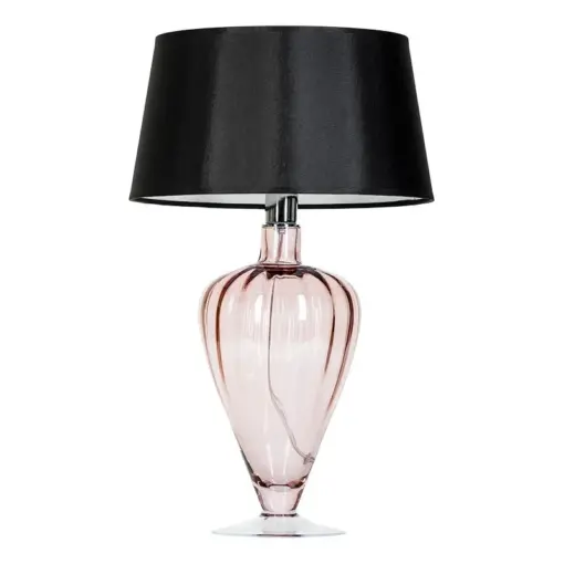 LAMPA STOŁOWA 4concepts Bristol Transparentna Miedź Galmour Czarno Biały Abażur