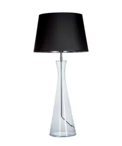 LAMPA STOŁOWA 4concepts Chianti Transparentna 45 34×30 cm Glamour Czarno Srebrny Abażur