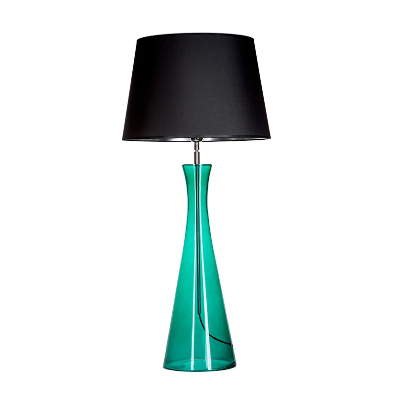 LAMPA STOŁOWA 4concepts Chianti Transparentna Zieleń 45 34×30 cm Szklana Czarno Srebrny Abażur