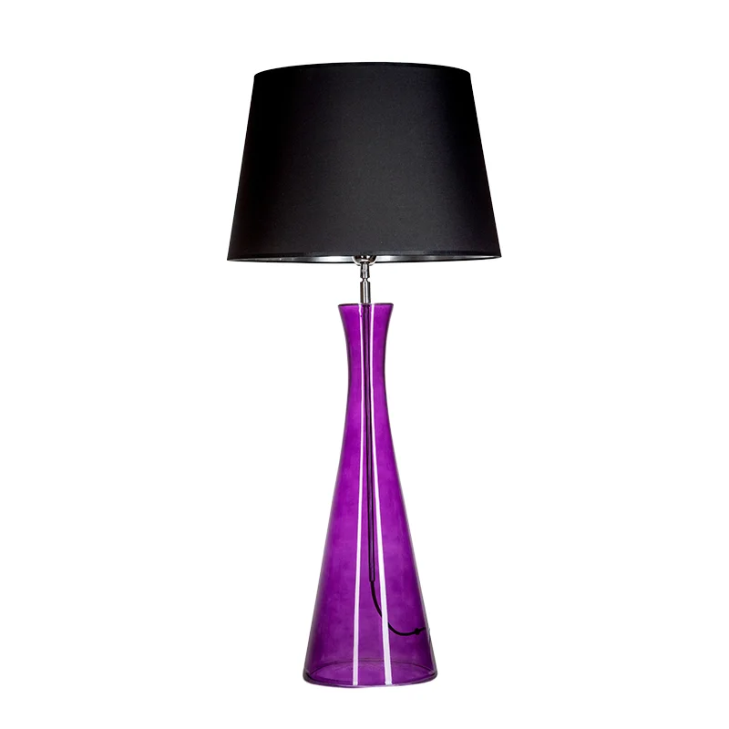 LAMPA STOŁOWA 4concepts Chianti Transparentny Fiolet 45 34×30 cm Szklana Czarno Srebrny Abażur