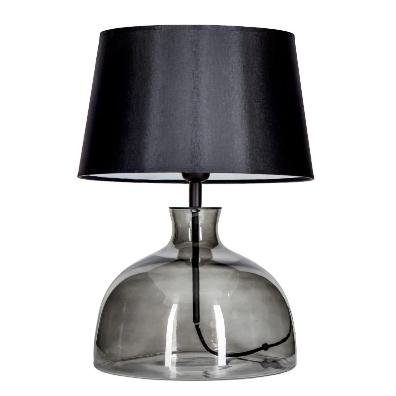 LAMPA STOŁOWA 4concepts Haga Transparentny Antracyt Glamour Czarny Abażur