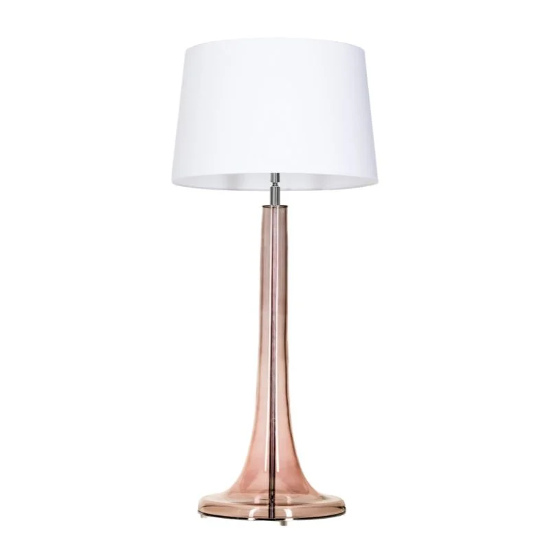 LAMPA STOŁOWA 4concepts Lozanna Transparentna Miedź Glamour Biały abażur