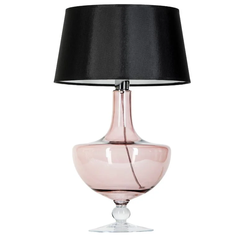 LAMPA STOŁOWA 4concepts Oxford Transparentna Miedź Piękna Czarno Biały Abażur