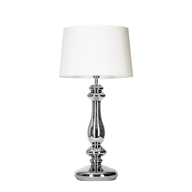 LAMPA STOŁOWA 4concepts Versailles Platynowa Biały Abażur Glamour