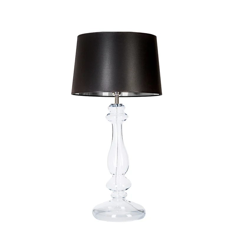 LAMPA STOŁOWA 4concepts Versailles Transparentna Czarno Srebrny Abażur LAMPA STOŁOWA 4concepts Versailles Transparentna Czarno Srebrny Abażur Ekskluzywna