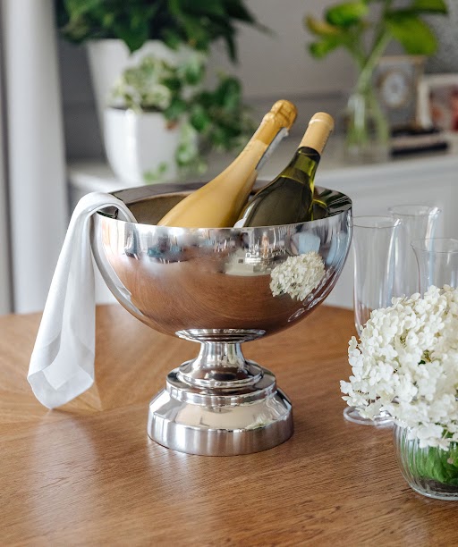 WAZON, OSŁONKA na donice, srebrna – duża