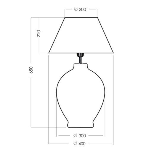 LAMPA STOŁOWA 4concepts Capri 40/20x22 cm wymiary2