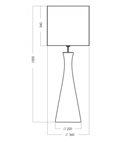 LAMPA STOŁOWA 4concepts Chianti Transparentna 45/34x30 cm wymiary2