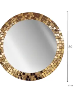 Lustro-Ścienne-Aurea-Gold-Okrągłe-Wyrafinowane-80-cm-Wymiary