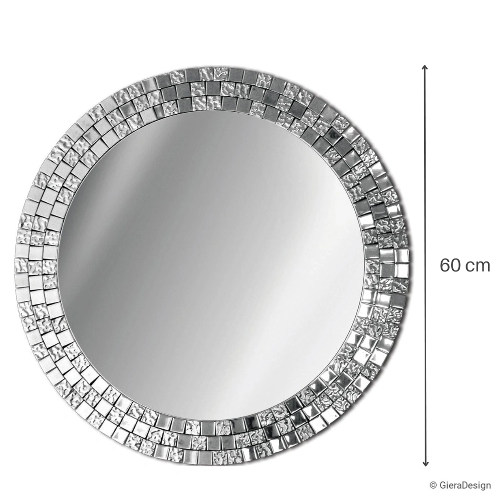 Lustro-Ścienne-Aurea-Silver-Okrągłe-Szklana-Mozaika-60-cm-Wymiary Lustro-Ścienne-Aurea-Silver-Okrągłe-Szklana-Mozaika-60-cm-Wymiary