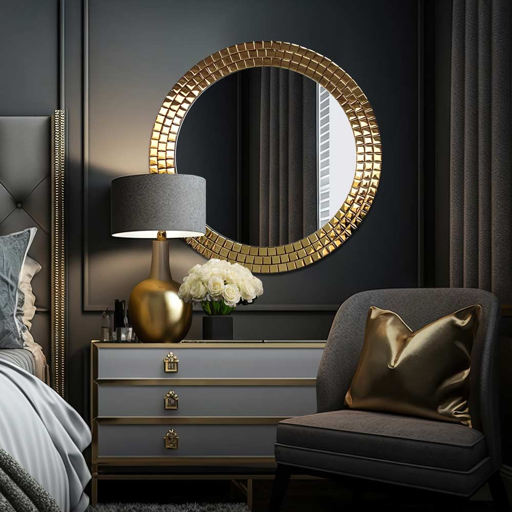 Lustro-Ścienne-Aurora-Gold-Okrągłe-Glamour-Do-Sypialni Lustro-Ścienne-Aurora-Gold-Okrągłe-Glamour-Ekskluzywne