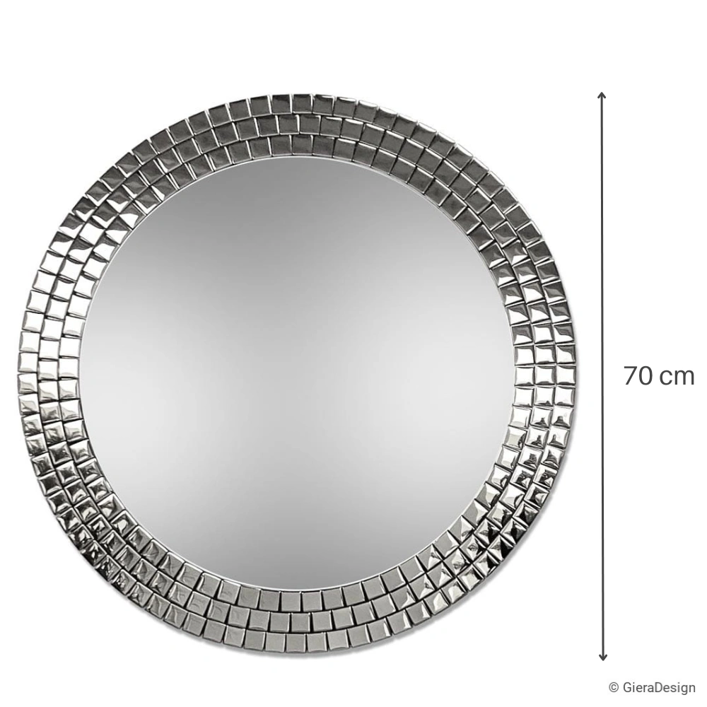 Lustro-Ścienne-Aurora-Silver-Okrągłe-Rama-Z-Mozaiki-70-cm-Wymiary