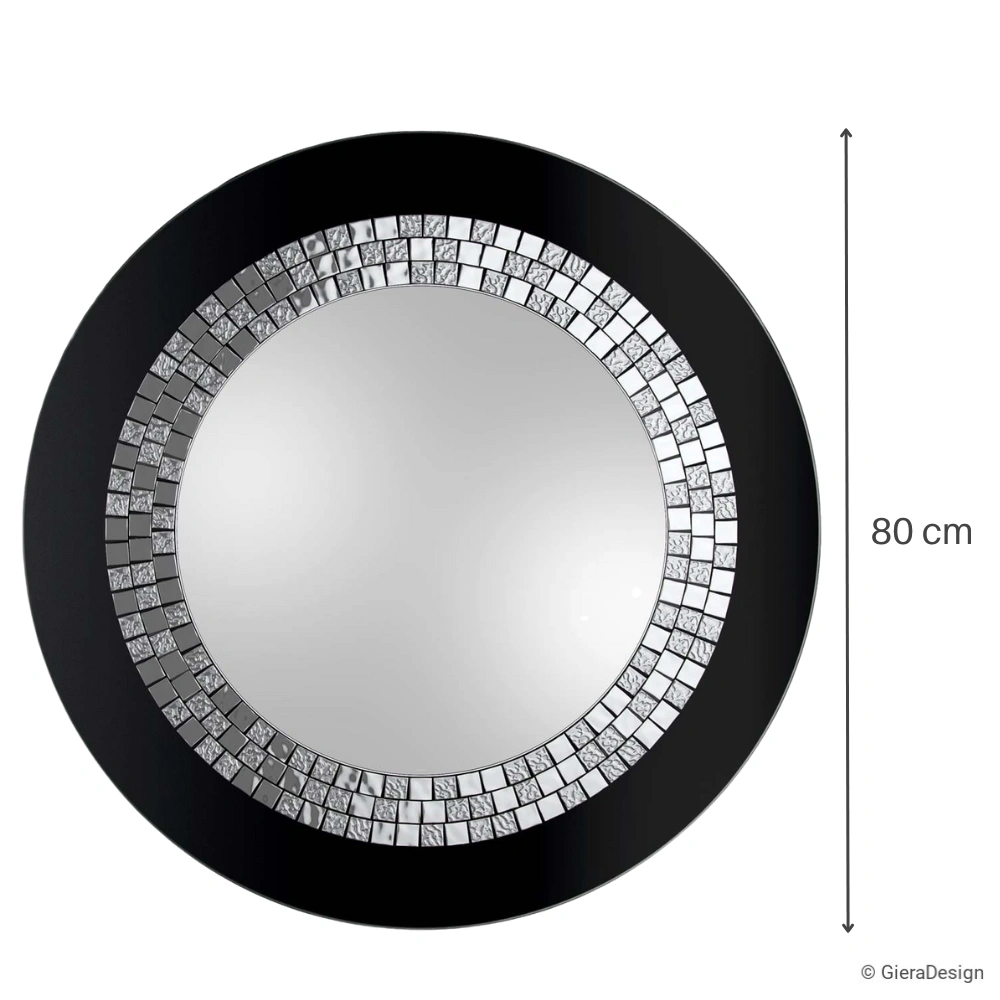 Lustro-Ścienne-Glamour-Czarne-Okrągłe-Eleganckie-80-cm-Wymiary Lustro-Ścienne-Glamour-Czarne-Okrągłe-Małe