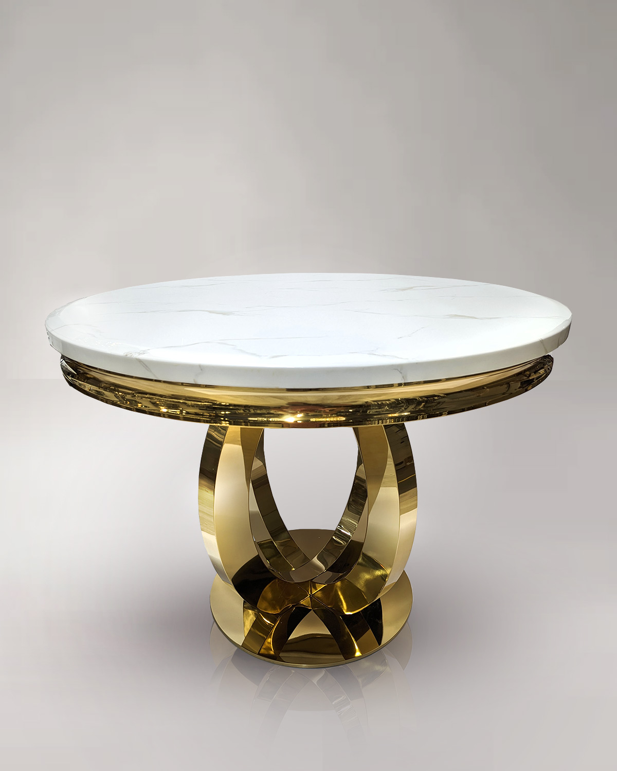 STÓŁ złoty, unikatowy nowoczesny zaokrąglony kształt podstawy, marmurowy blat, glamour, wyjątkowy STÓŁ złoty, unikatowy nowoczesny zaokrąglony kształt podstawy, marmurowy blat, glamour, wyjątkowy
