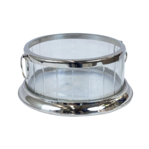COOLER szklany ze srebrnymi elementami glamour