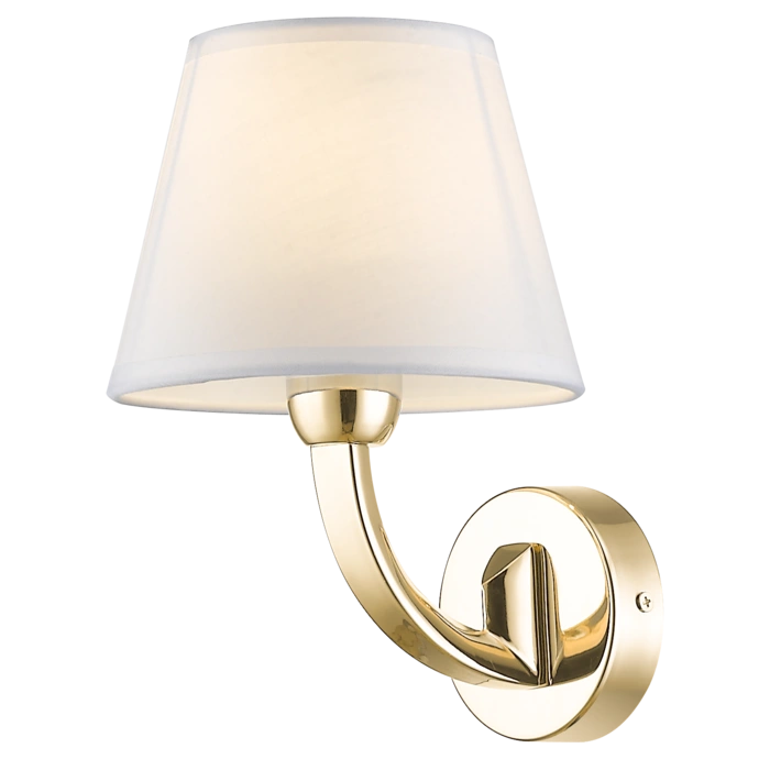 KINKIET Atlanta złote wykończenie, biały abażur, klasyczny styl, piękny