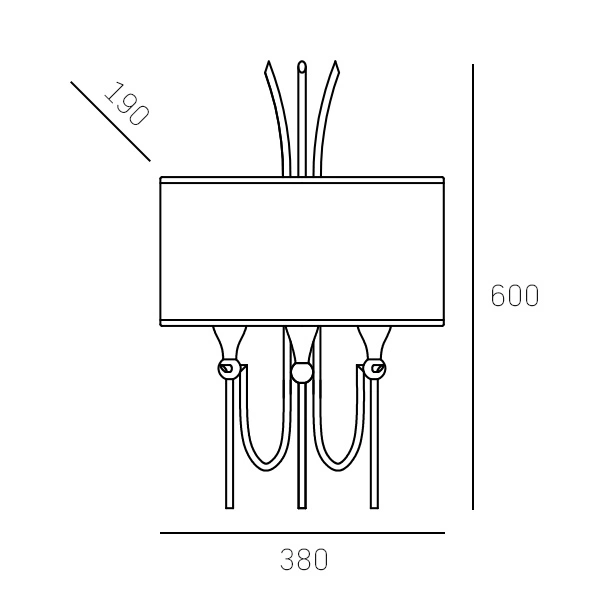 KINKIET Las Vegas biały abażur, złote wykończenie, styl glamour, wymiary