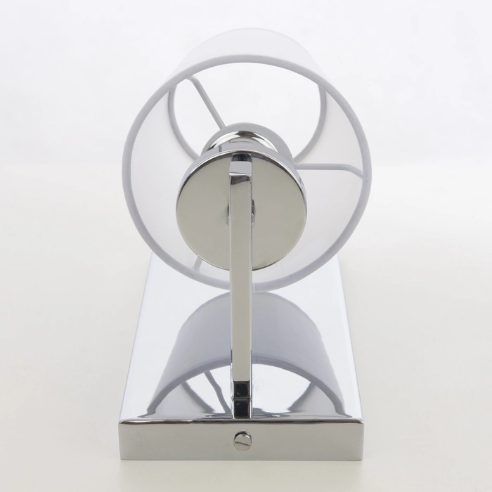 KINKIET London jednopunktowy, srebrne wykończenie, biały abażur w stylu nowojorskim, dekoracyjny KINKIET London jednopunktowy, srebrne wykończenie, biały abażur w stylu nowojorskim, dekoracyjny