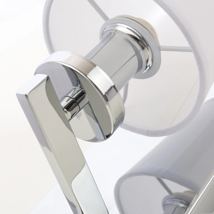 KINKIET London jednopunktowy, srebrne wykończenie, biały abażur w stylu nowojorskim, wyjątkowy KINKIET London jednopunktowy, srebrne wykończenie, biały abażur w stylu nowojorskim, wyjątkowy