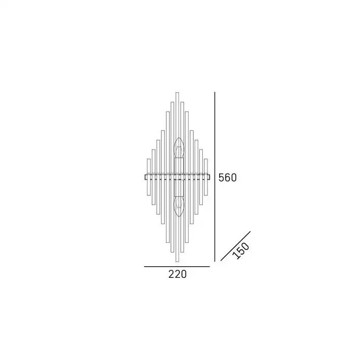 KINKIET Reykjavik szklany, efekt sopli lodowych, szampańska rama, ekskluzywny, wymiary KINKIET Reykjavik szklany, efekt sopli lodowych, szampańska rama, ekskluzywny, wymiary