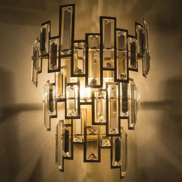 KINKIET St. Petersburg z kryształami, szampańskie wykończenie, styl glamour, elegancki KINKIET St. Petersburg z kryształami, szampańskie wykończenie, styl glamour, elegancki
