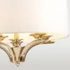 LAMPA WISZĄCA Atlanta okrągła z białym abażurem, złote detale, styl klasyczny, wyjątkowa