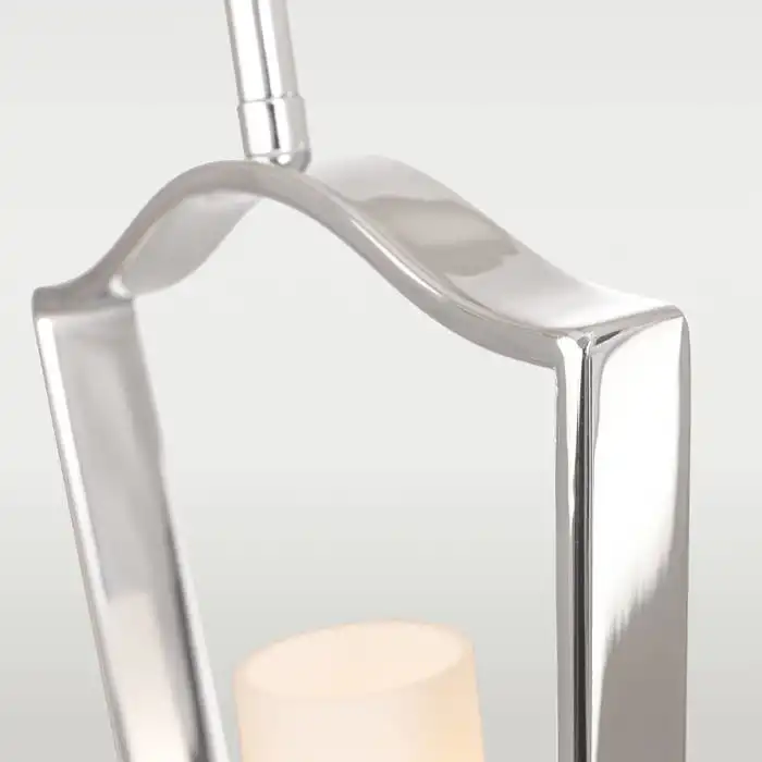 LAMPA WISZĄCA Dublin metalowa, srebrna rama, mleczny klosz, klasyczny styl, jednopunktowa LAMPA WISZĄCA Dublin metalowa, srebrna rama, mleczny klosz, klasyczny styl, jednopunktowa