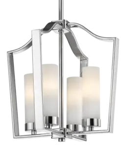 LAMPA WISZĄCA Dublin metalowa, wzór marokańskiej koniczyny, srebrna, elegancka