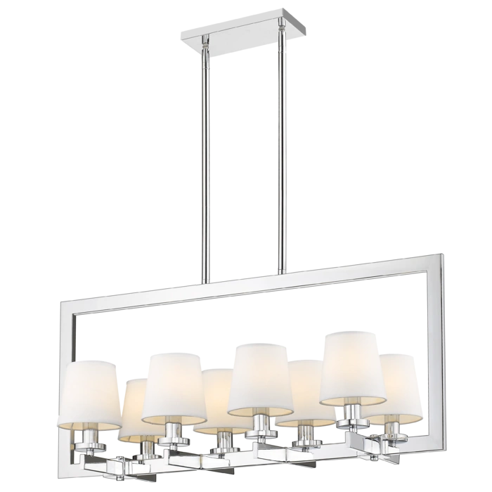 LAMPA WISZĄCA London srebrne wykończenie, białe abażury, styl nowojorski, duża, elegacnka LAMPA WISZĄCA London srebrne wykończenie, białe abażury, styl nowojorski, duża, elegacnka