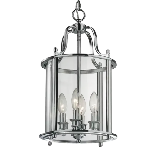 LAMPA WISZĄCA New York srebrna rama, dekoracyjna, styl nowojorski 27x48 cm klasyczna