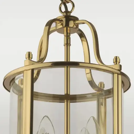 LAMPA WISZĄCA New York, złota, metalowa rama, klasyczny styl 27x48 cm styl nowojorski