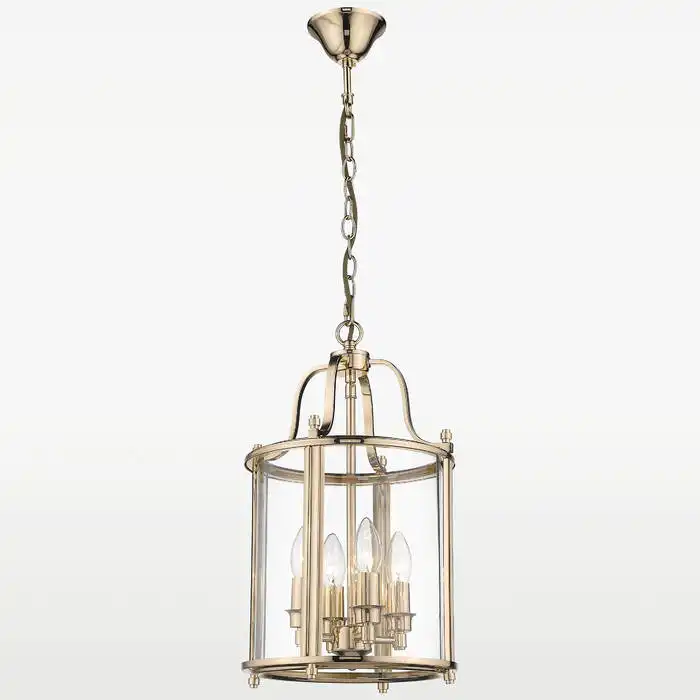 LAMPA WISZĄCA New York, złota, metalowa rama, klasyczny styl 27x48 cm sufitowa