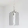 LAMPA WISZĄCA Prague szklana, srebrne detale, designerska, nowoczesna