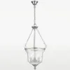 LAMPA WISZĄCA Prague szklana, srebrne detale, styl klasyczny, ekskluzywna
