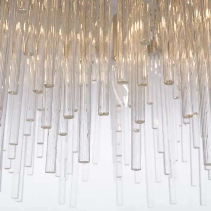 LAMPA WISZĄCA Reykjavik szklane sople, szampańskie wykończenie, styl glamour, ozdobna