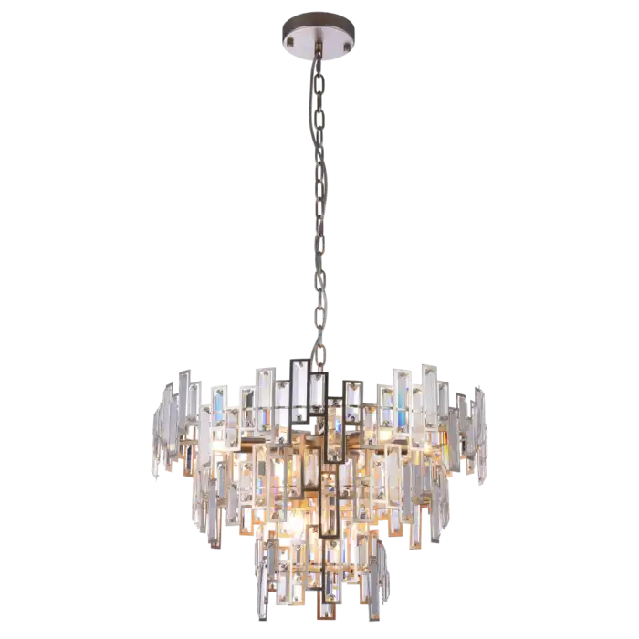 LAMPA WISZĄCA St. Petersburg szampańska rama z kryształami, wytworna, styl glamour LAMPA WISZĄCA St. Petersburg szampańska rama z kryształami, wytworna, styl glamour