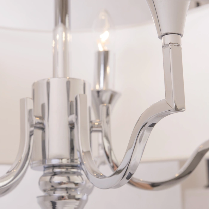 LAMPA WISZĄCA Washington okrągła, niklowane wykończenie, biały abażur, styl klasyczny, sufitowa LAMPA WISZĄCA Washington okrągła, niklowane wykończenie, biały abażur, styl klasyczny, sufitowa