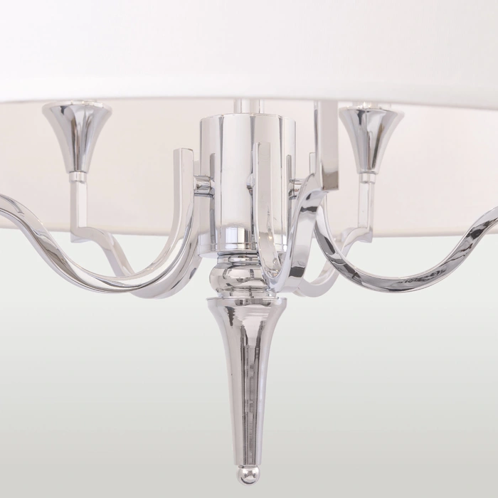 LAMPA WISZĄCA Washington okrągła, niklowane wykończenie, biały abażur, styl klasyczny, unikatowa LAMPA WISZĄCA Washington okrągła, niklowane wykończenie, biały abażur, styl klasyczny, unikatowa